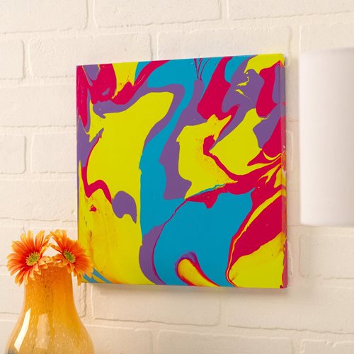 12x12 Wood Canvas- Color Pop Poured Canvas