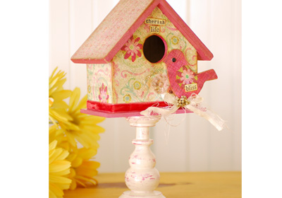 Pretty in Pink Bird and House