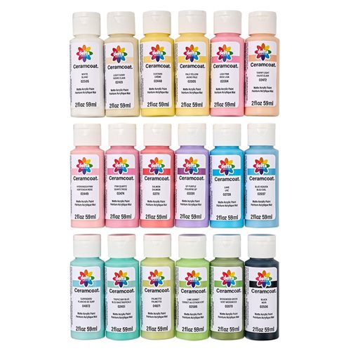Delta Ceramcoat ® Paint Sets - Pastels, 18 Colors - PROMOCMC3