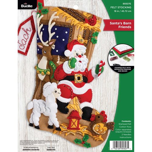 Bucilla ® Seasonal - Felt - Stocking Kits - Santa's Barn Friends - 89307E