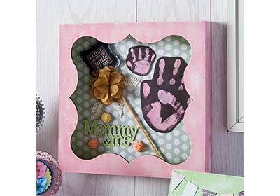 Mommy and Me Handprint Shadow Box