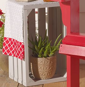 Upcycled Crate Side Table with Runner
