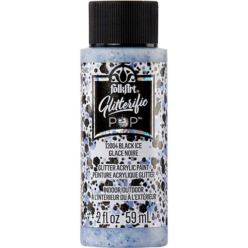 FolkArt ® Glitterific POP™ Acrylic Paint - Black Ice, 2 oz. - 12004