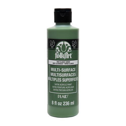 FolkArt ® Multi-Surface Satin Acrylic Paints - Classic Green, 8 oz. - 4649