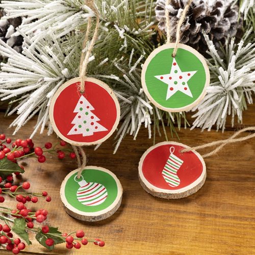 Wood Round Christmas Ornaments