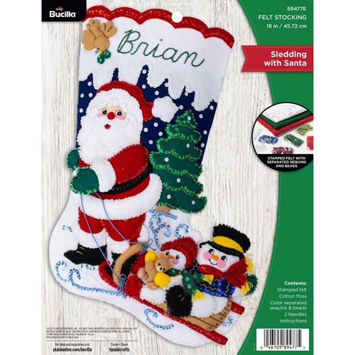 Bucilla ® Seasonal - Felt - Stocking Kits - Sledding With Santa - 89477E
