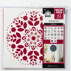 FolkArt ® Stencil Value Packs - Bohemian, 12" x 12" - 31563E