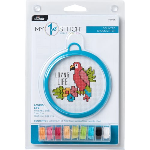 Bucilla ® My 1st Stitch™ - Counted Cross Stitch Kits - Mini - Loving Life - 49175E