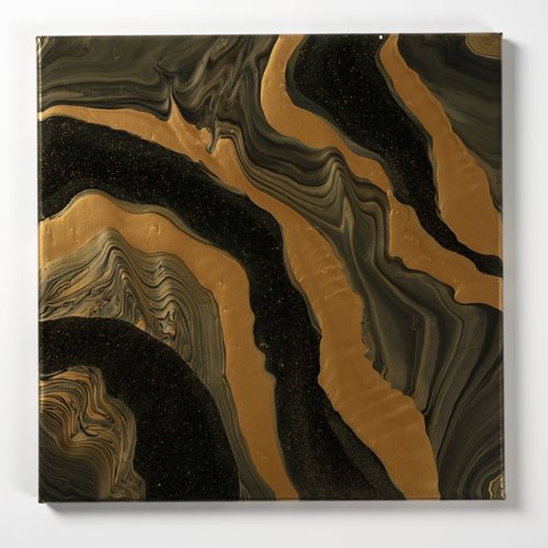 Golden Waves Poured Canvas