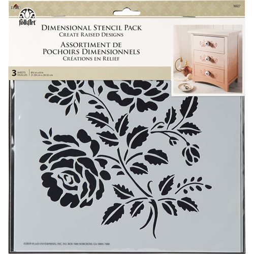 FolkArt ® Dimensional Stencil Pack - Floral, 3 pc. - 36027