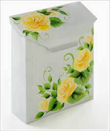 FolkArt ® One Stroke™ Cabbage Rose Tin Mailbox