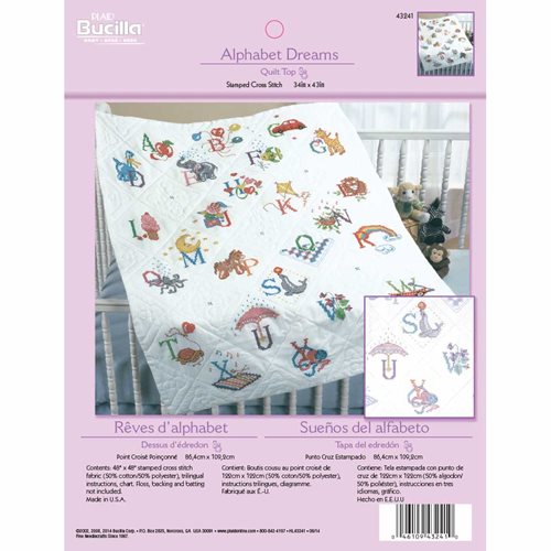 Bucilla Sweet Baby Crib Cover Stamped Cross Stitch Kit Brenda Walton 47726