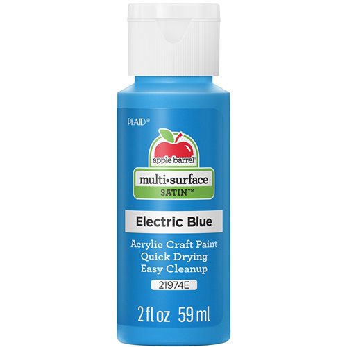 Apple Barrel ® Multi-Surface Satin Acrylic Paints - Electric Blue, 2 oz. - 21974E