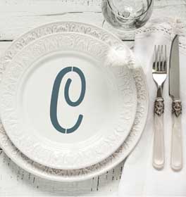 Italic Monogram Decorative Dinner Plate