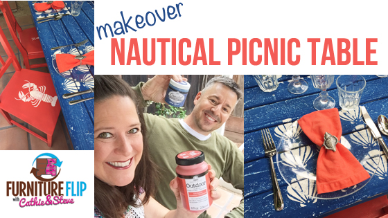 Cathie and Steve Furniture Flip - Nautical Picnic Dining Table Set