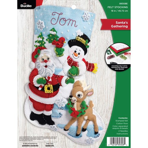 Bucilla ® Seasonal - Felt - Stocking Kits - Santa's Gathering - 89308E