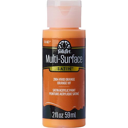 FolkArt ® Multi-Surface Satin Acrylic Paints - Vivid Orange, 2 oz. - 2904