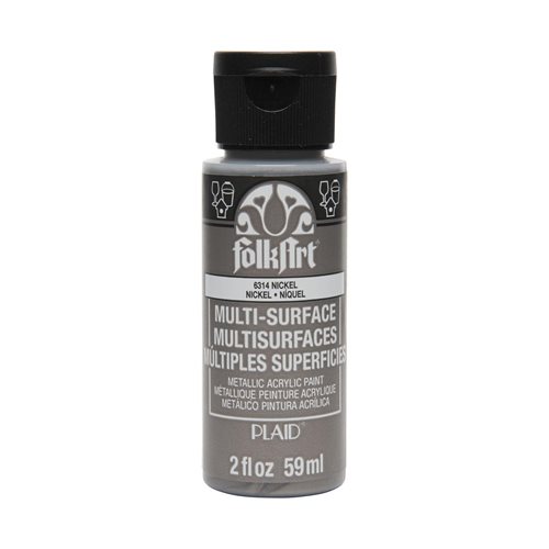 FolkArt ® Multi-Surface Metallic Acrylic Paints - Nickel, 2 oz. - 6314
