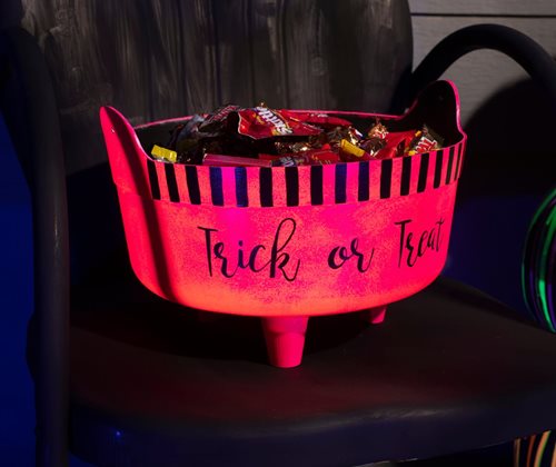 FolkArt Neon Trick-or-Treat Candy Cauldron
