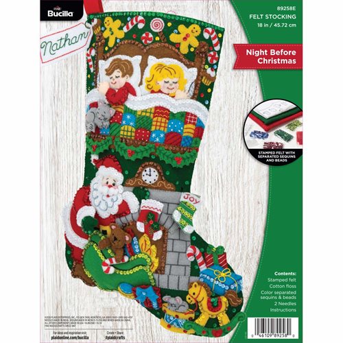 Bucilla ® Seasonal - Felt - Stocking Kits - Tis a Night Before Christmas - 89258E