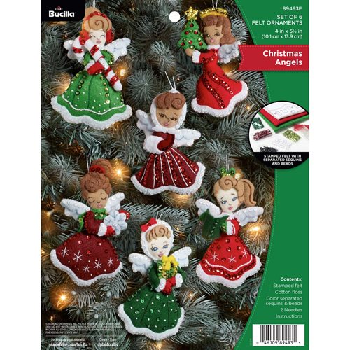 Bucilla ® Seasonal - Felt - Ornament Kits - Christmas Angels - 89493E
