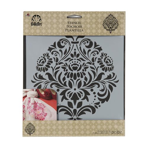 F/A PAINTING STENCIL - DAMASK 2, 8.5X9.5