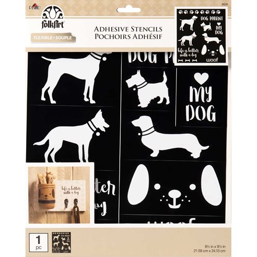 F/A LASER ADHESIVE STENCIL DOGS, 8.5X9.5