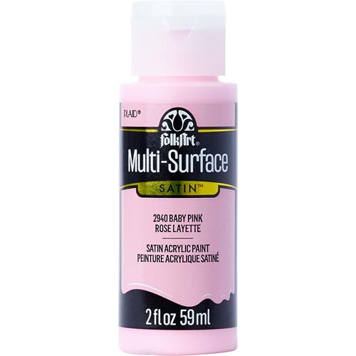 FolkArt ® Multi-Surface Satin Acrylic Paints - Baby Pink, 2 oz. - 2940