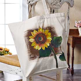 Sunflower Painted Tote Bag