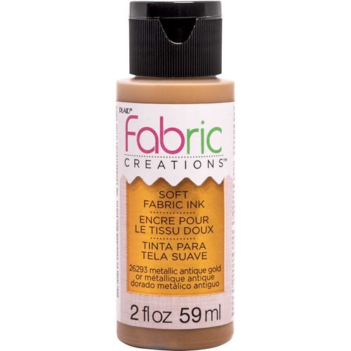Fabric Creations™ Soft Fabric Inks - Metallic Antique Gold, 2 oz. - 26293