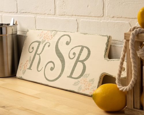 Wooden Charcuterie Board with Monogram