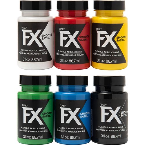 PlaidFX Smooth Satin Flexible Acrylic Paint Set, 6 pc. - FXSATIN6PC