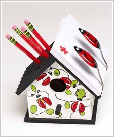 Birdhouse Pencil and Note Holder