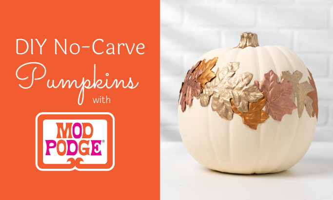 DIY No-Carve Pumpkins with Mod Podge