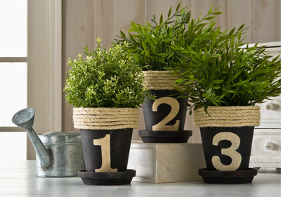 Numbered Herb Pots