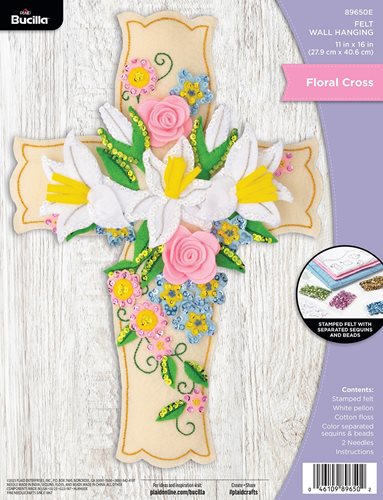 Bucilla ® Seasonal - Felt - Wall Hanging - Floral Cross - 89650E