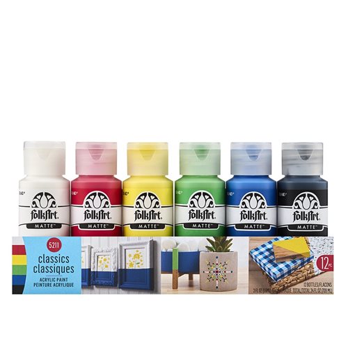 FolkArt ® Acrylic Colors Value Paint Set - Classics, 12 Colors - 5211