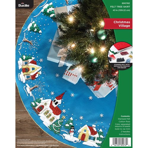 Bucilla ® Seasonal - Felt - Tree Skirt Kits - Christmas Village - 89076E