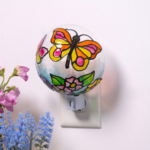 Upcycled Butterfly & Floral Night Light