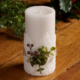 Faux Snow Candles with Epsom Salt