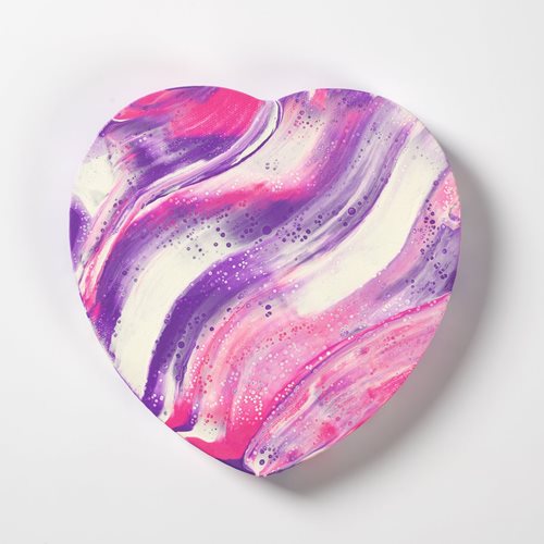 Swirled Pink Heart Poured Wall Art