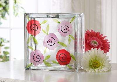 Fresh Flower Glass Block
