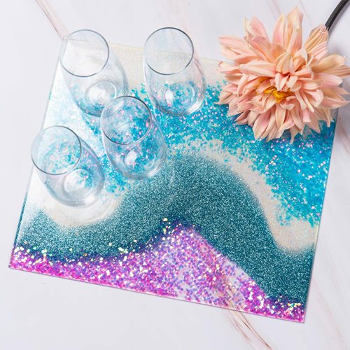 Glitter Poured Tray