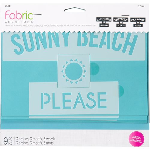 Fabric Creations™ Adhesive Stencils - Phrase Making - Beach - 27461