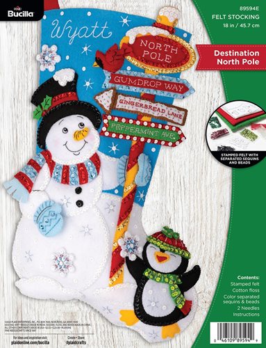 Bucilla ® Seasonal - Felt - Stocking Kits - Destination North Pole - 89594E