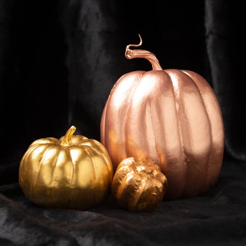 Metallic Halloween No-Carve Pumpkins