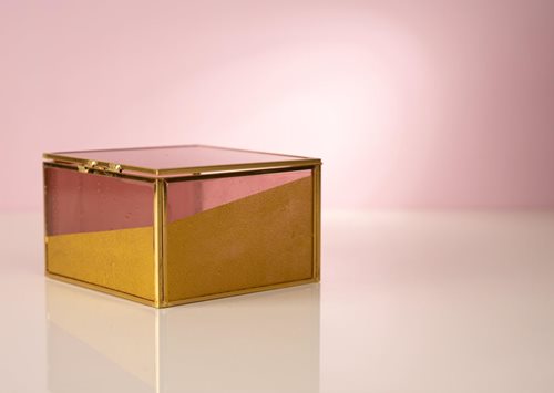 Murano Pink and Gold Box