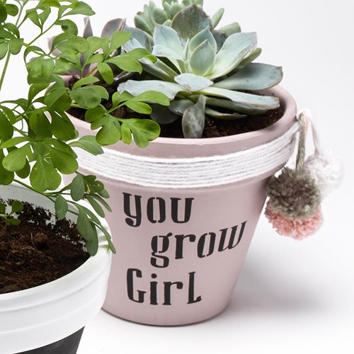 "You Grow Girl" Flower Pot