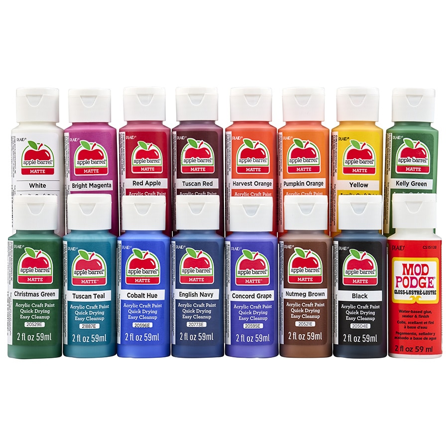 Shop Plaid Apple Barrel ® Fall Colors 16pc Paint Kit with Mod Podge Gloss -  96426 - 96426
