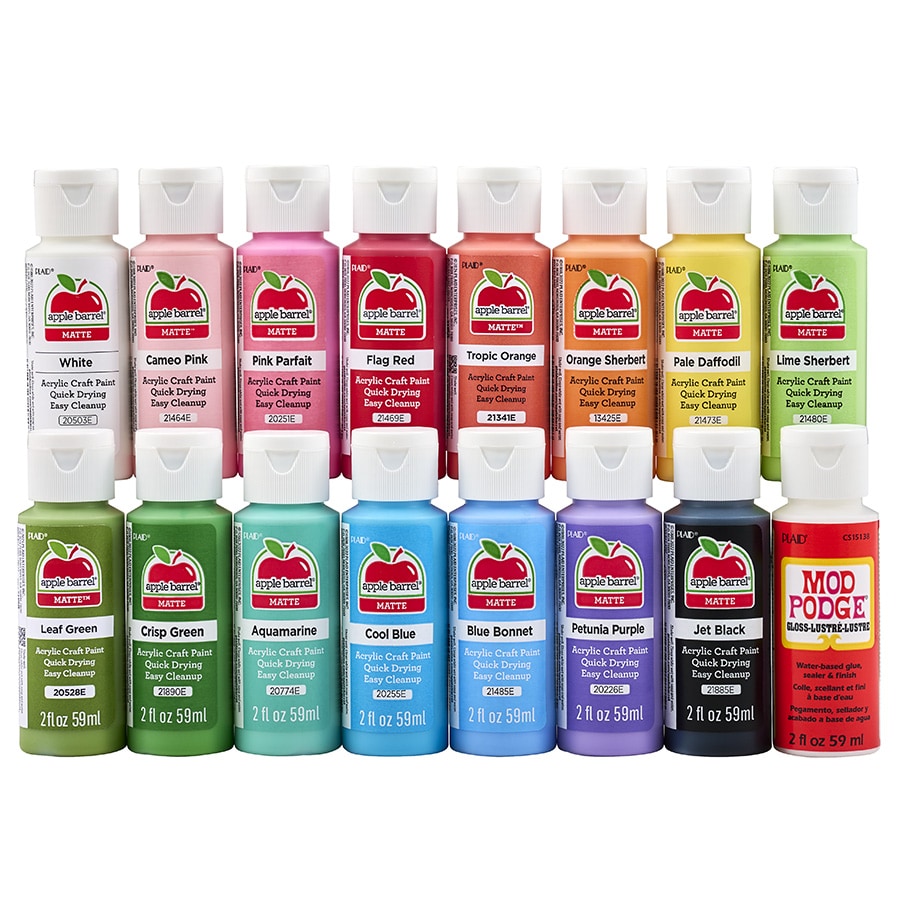Shop Plaid Apple Barrel ® Spring Colors 16pc Paint Kit with Mod Podge Gloss  - 96425 - 96425